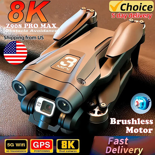 GPS Drone Brushless 8K HD Dual Camera Obstacle Avoidance