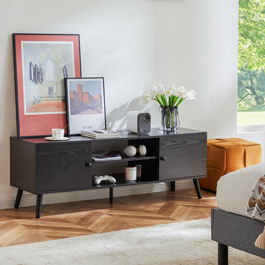 JHK Wooden Tv Stand For Up To 60 Inch For Living Room
