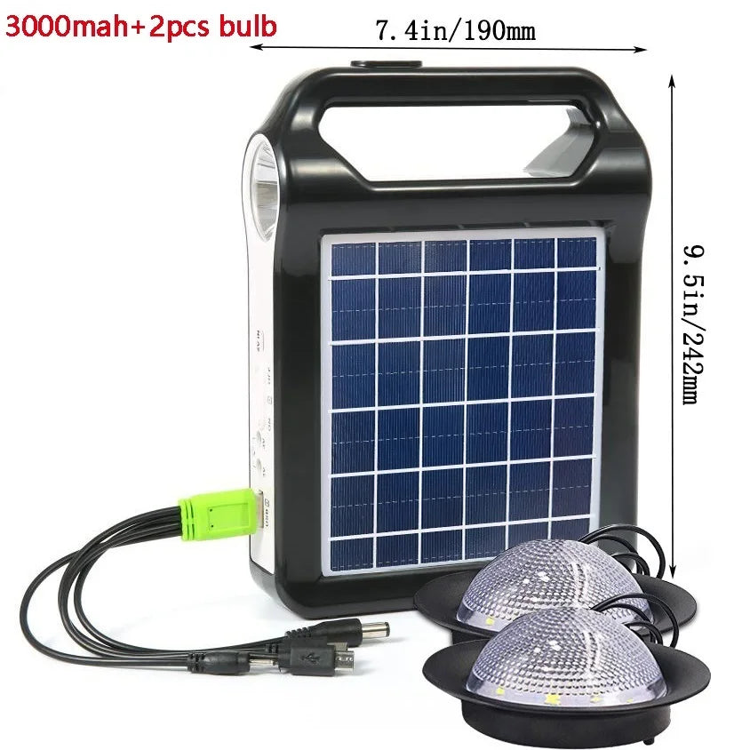 6V rechargeable, solar panel energy storage and generation system kit
