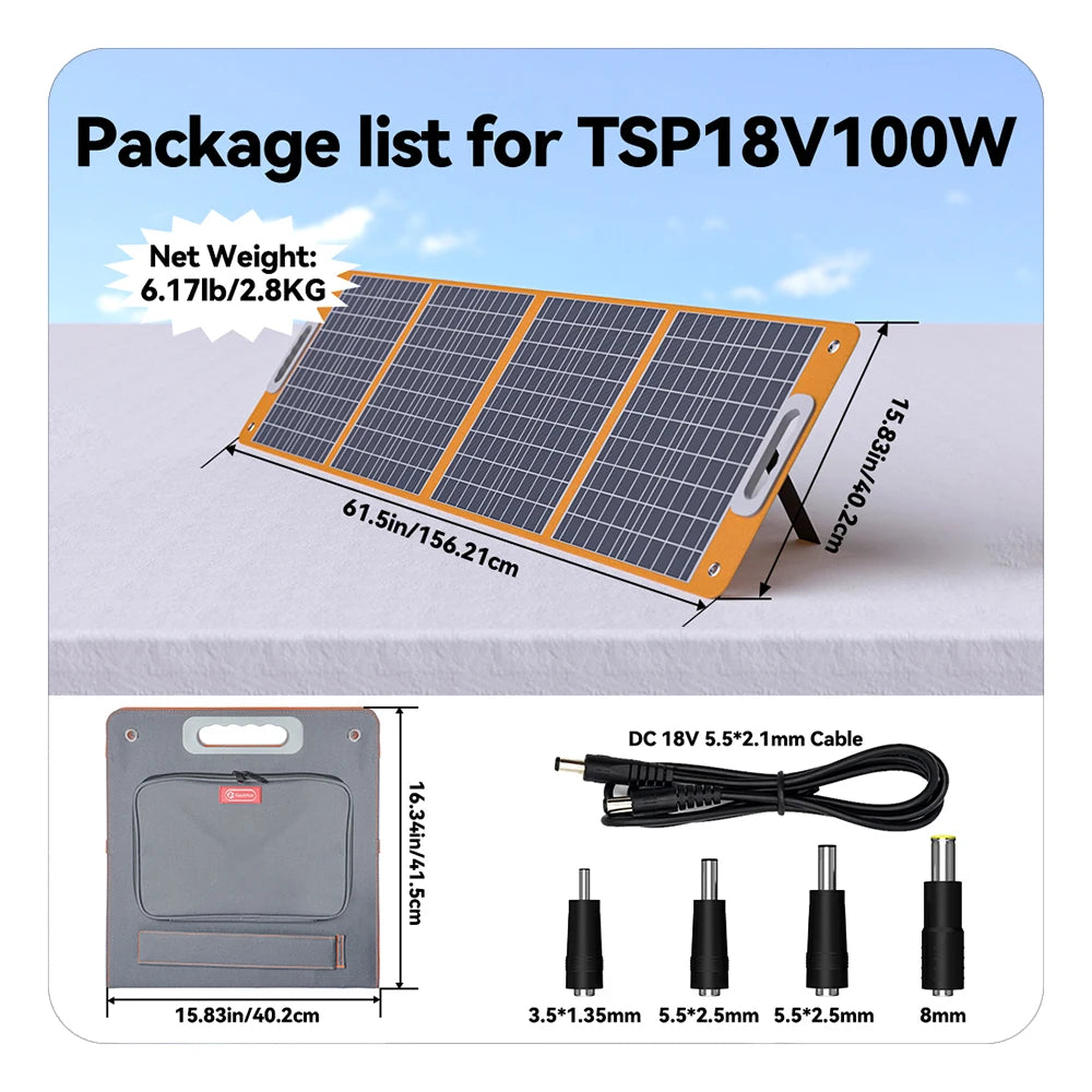 Solar Panel 60W Solar Charger Foldable USB 18V DC Solar Cell