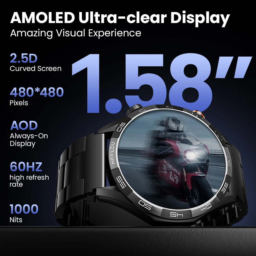 HAYLOU Solar 5 Voice Calling Smartwatch 1.58'' AMOLED Display