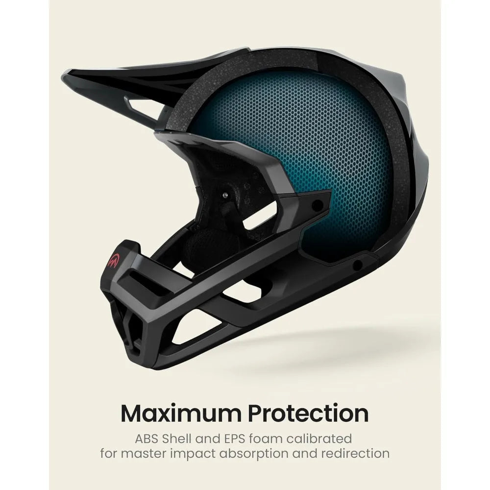 Full face mountain bike helmet , ventilated