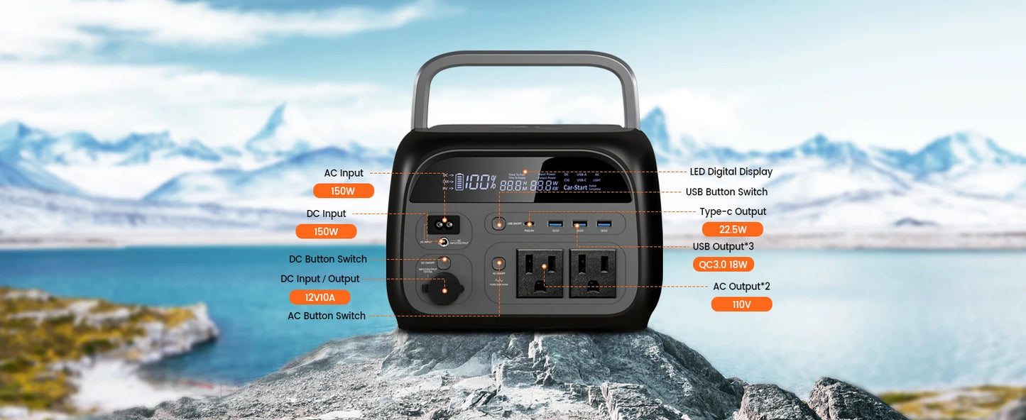 500W Solar Generator Portable Power Station 100W ETFE Solar Panel