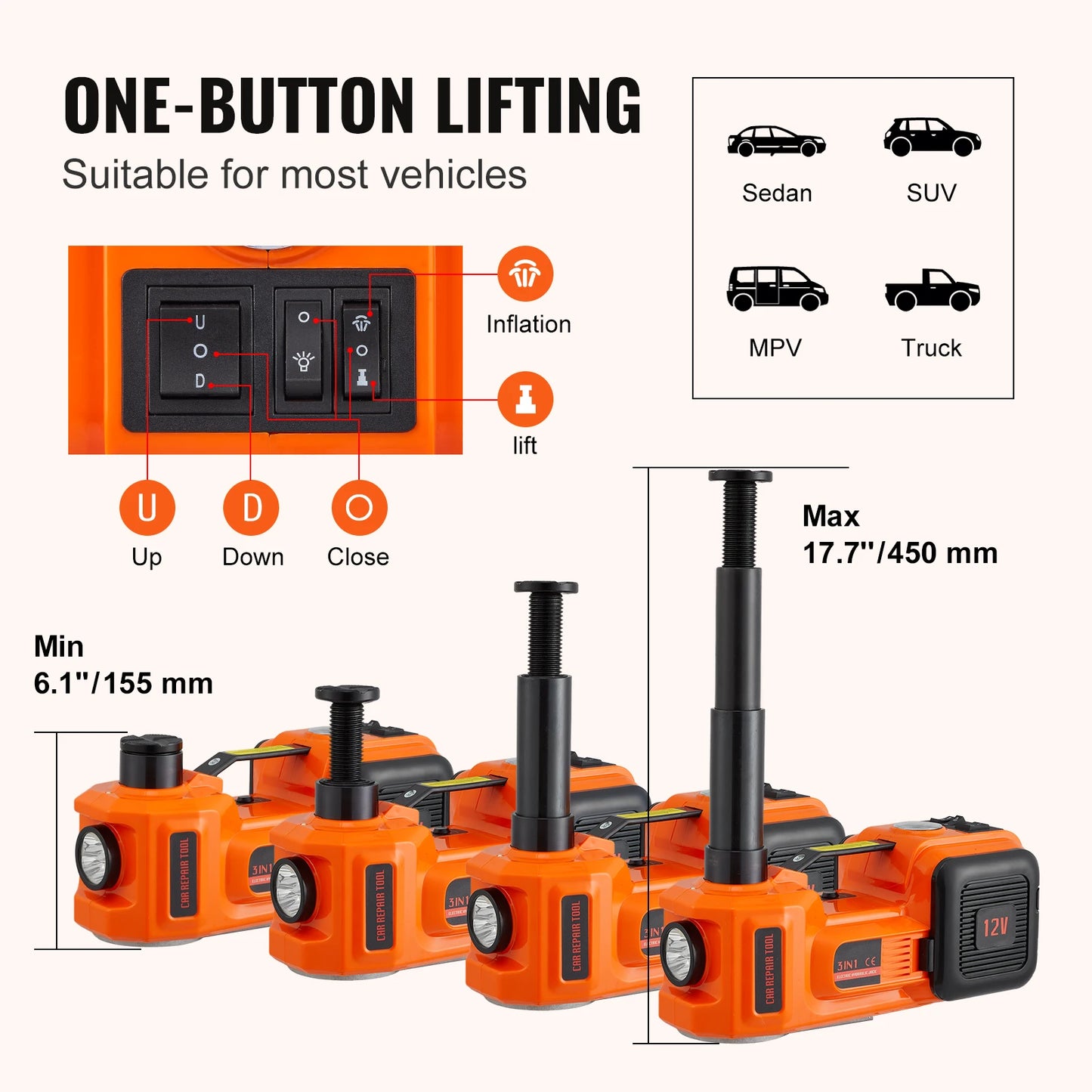 5 Ton Electric Car Hydraulic Jack Change Tires