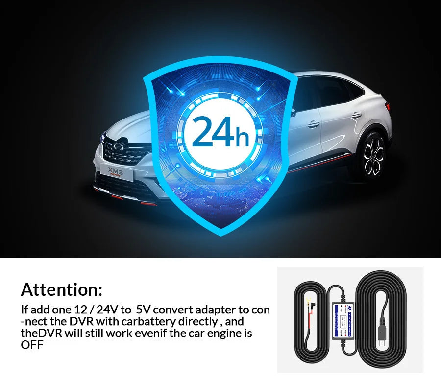 Dash Cam 4.3 Inches, Dual Lens Front and Rear Camera