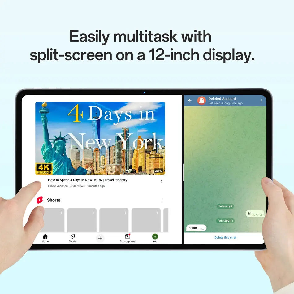 12-inch Tablet, Android 24GB RAM 128GB ROM 2K Display