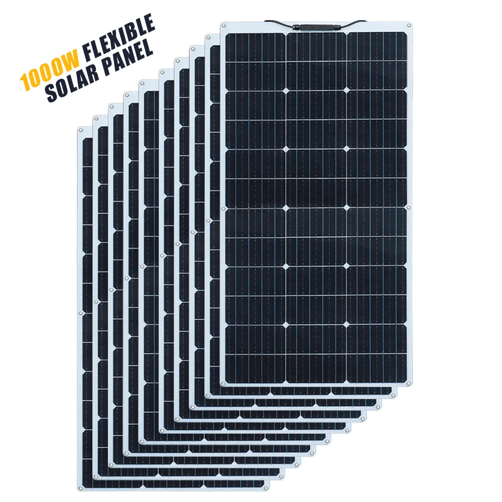 500W 400w 300W 200w 12v portable Solar Panel Flexible 18V 100W 1000W Solar kit