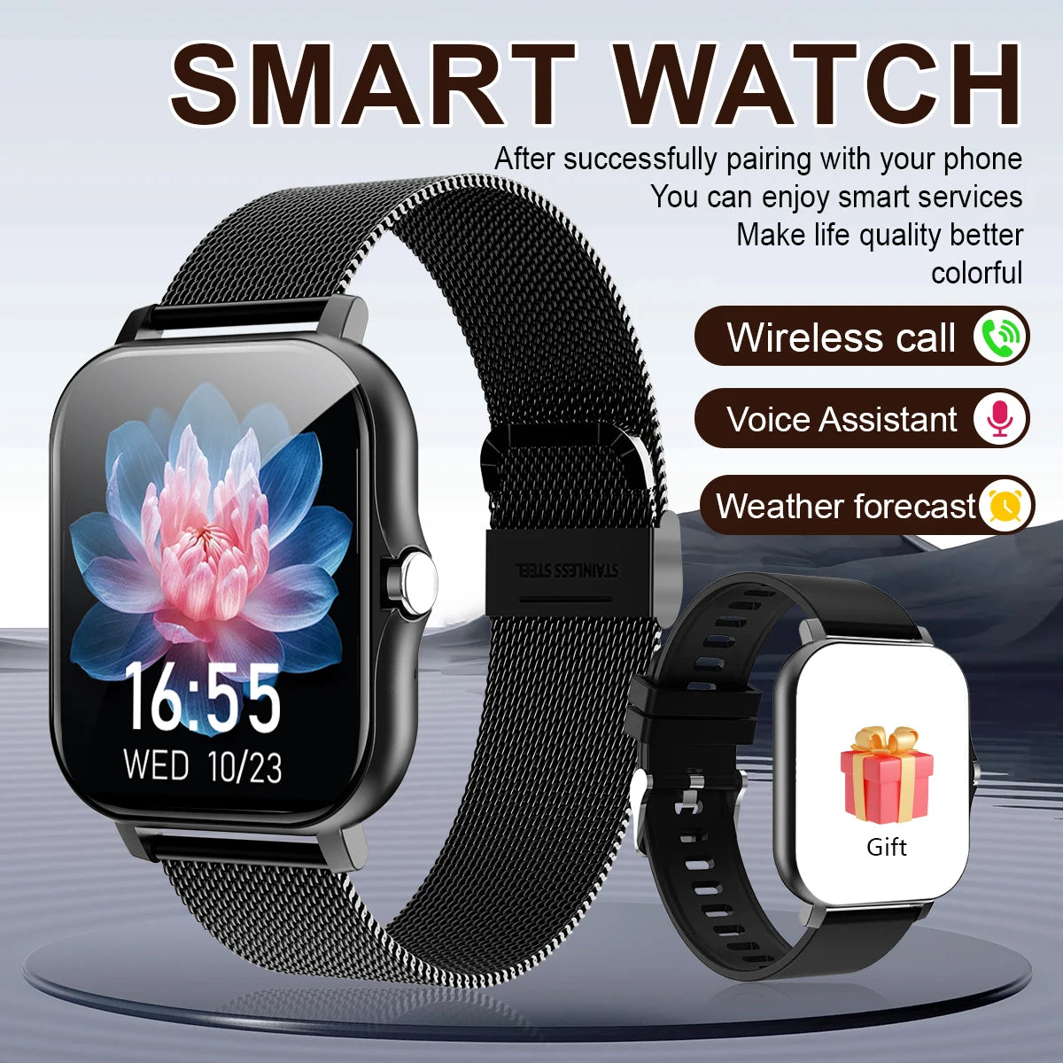 1.83 Size smart watch, Android and iPhone unisex sports watch