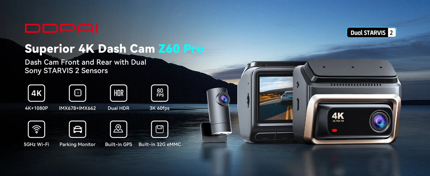 2025 4K Dash Cam Front and Rear Car Camera
