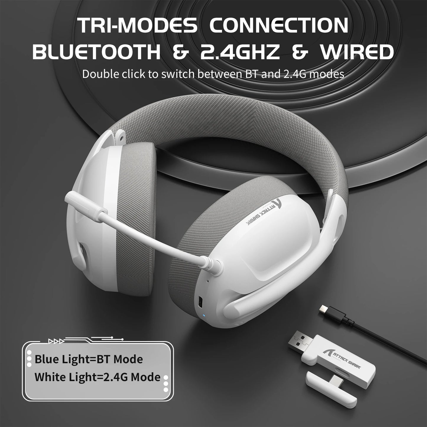 Ultra-Light Wireless Gaming Headset for PC/PS4/PS5/Switch/Xbox