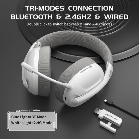 Ultra-Light Wireless Gaming Headset for PC/PS4/PS5/Switch/Xbox