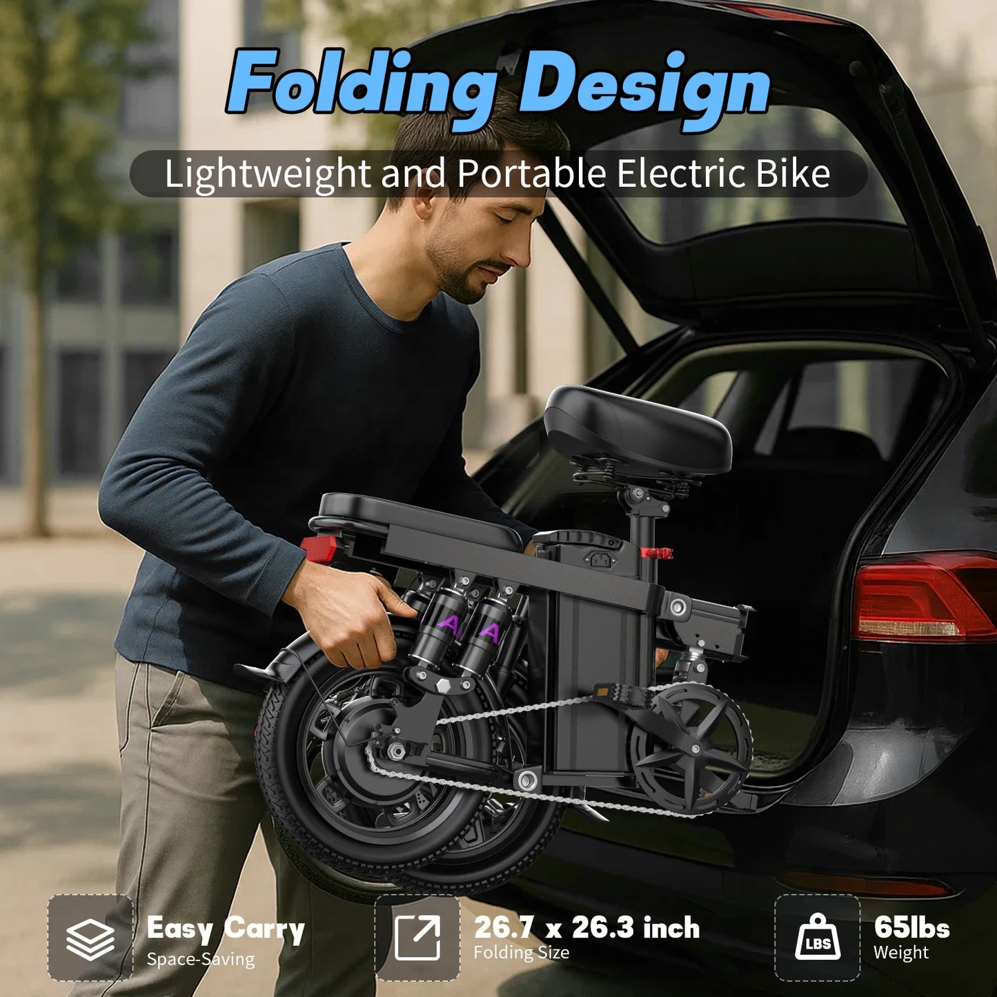 Electric Bike for Adults Teen-Folding Electric Bicycle 750W