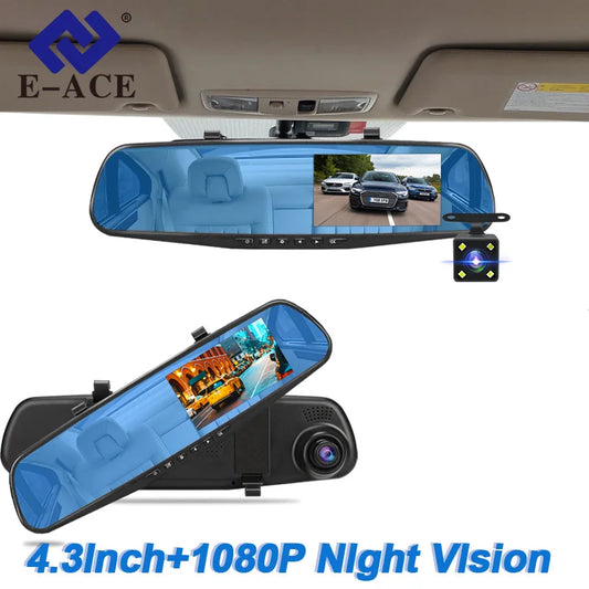 Dash Cam 4.3 Inches, Dual Lens Front and Rear Camera