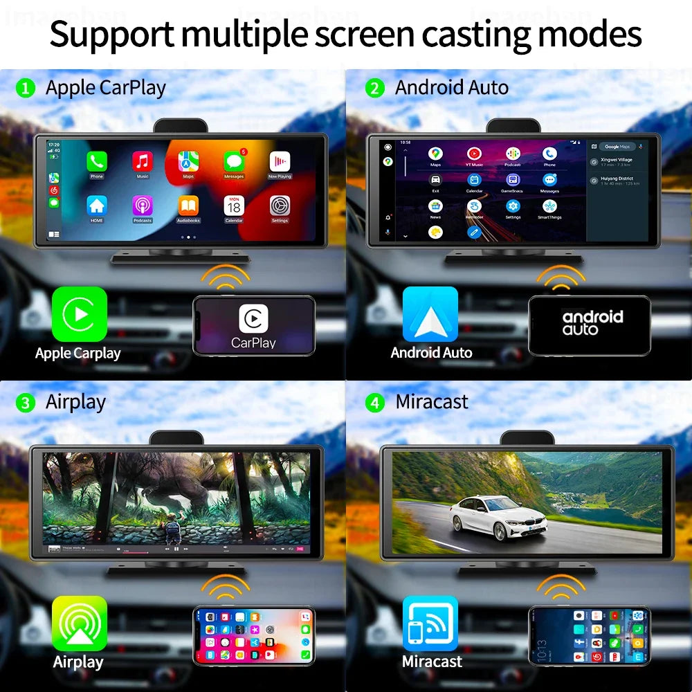 10.26" 4K ADAS Wireless CarPlay & Android Auto Dash Cam