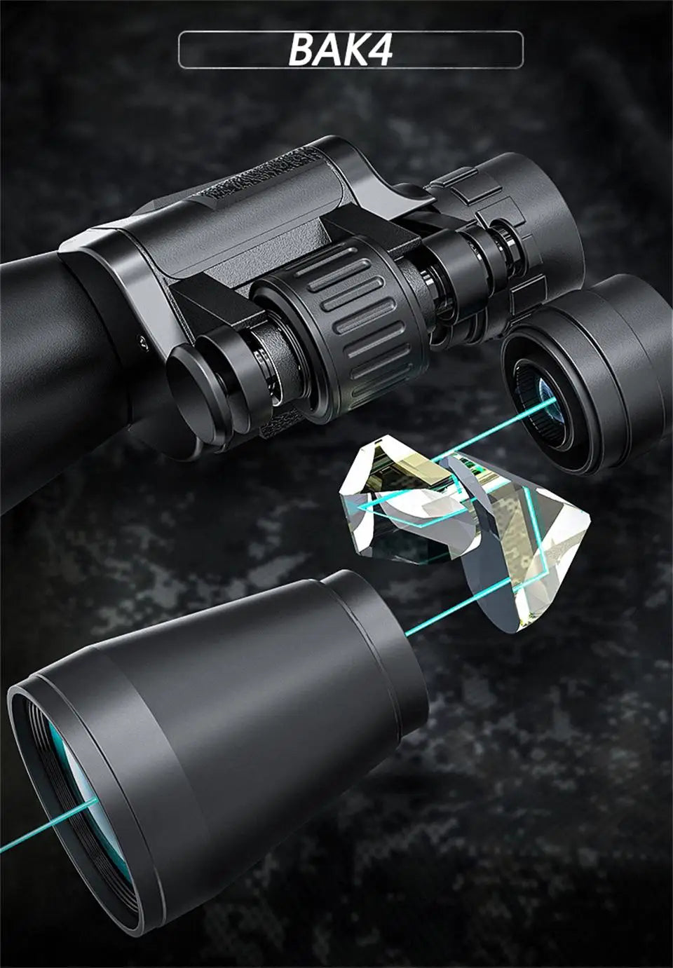 50000M German Military 20X50 Zoom HD BAK4-Prism Powerful Binoculars