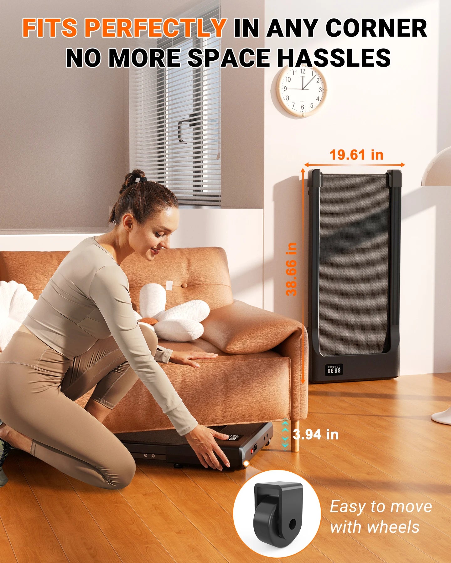 Walking Pad Under Desk Treadmill 2 in 1 Portable with Remote Control LED Display 2.5HP