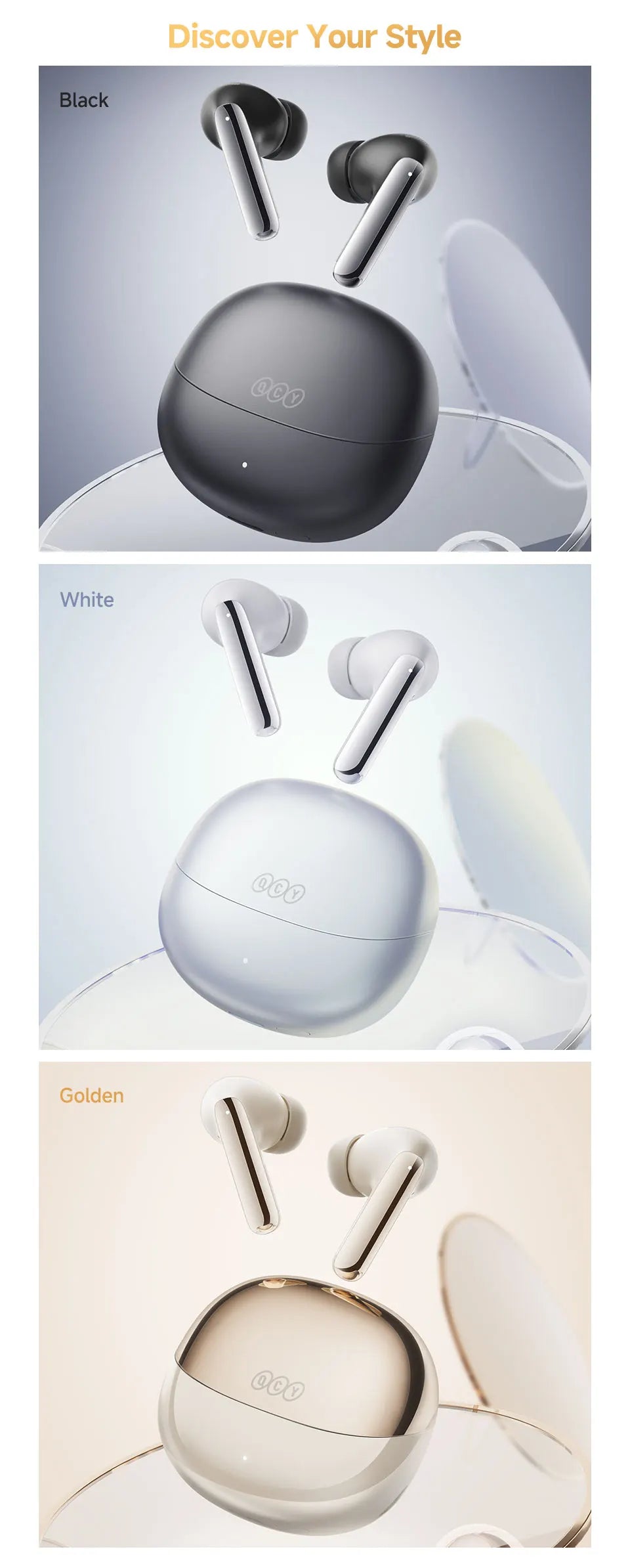 ANC Bluetooth 5.3 Earphones, Wireless