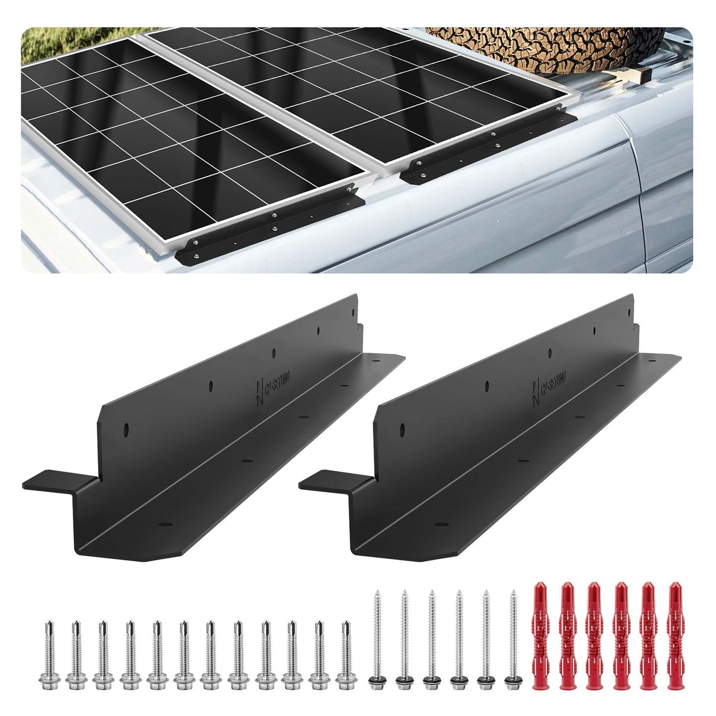 CP-SETUNO 2PCS Z-shaped Solar Panel Holder