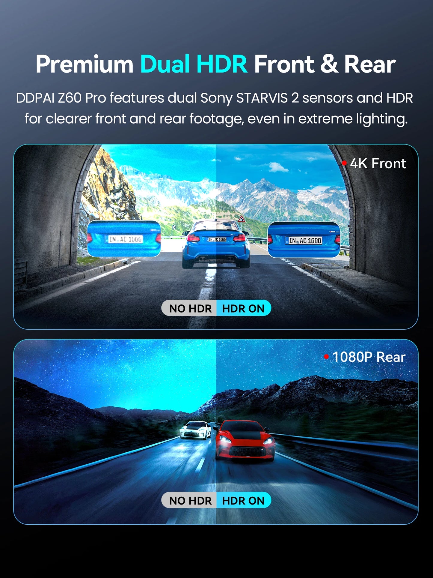 2025 4K Dash Cam Front and Rear Car Camera
