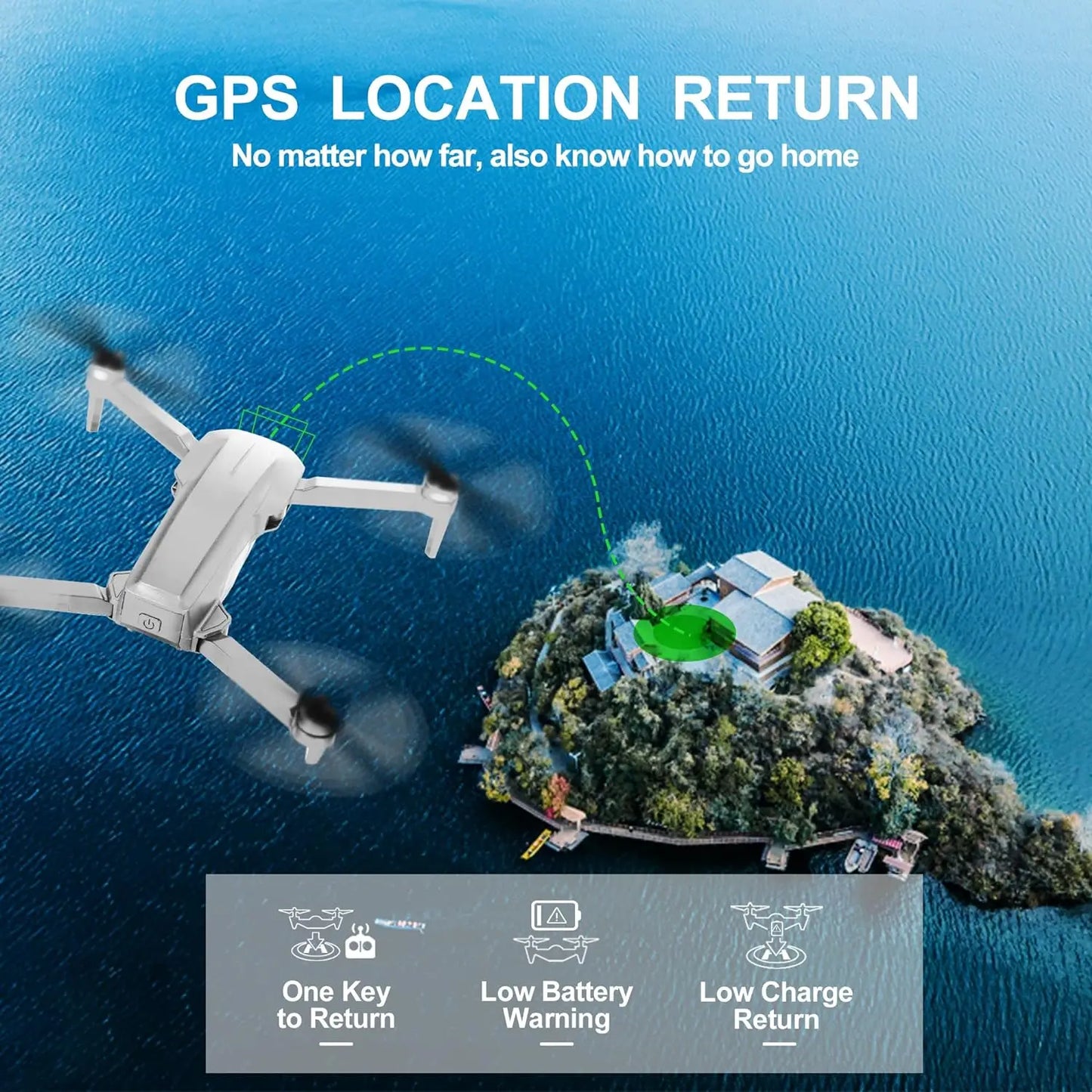 Drone with Camera 4K for Adults, Easy GPS Quadcopter for Beginner, Auto Return Home