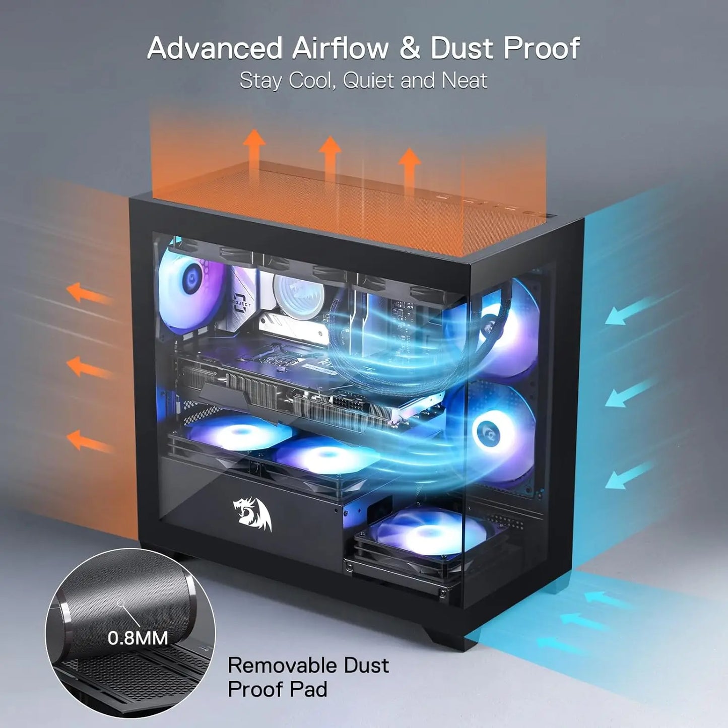 Gaming Back-Mounted PC Case