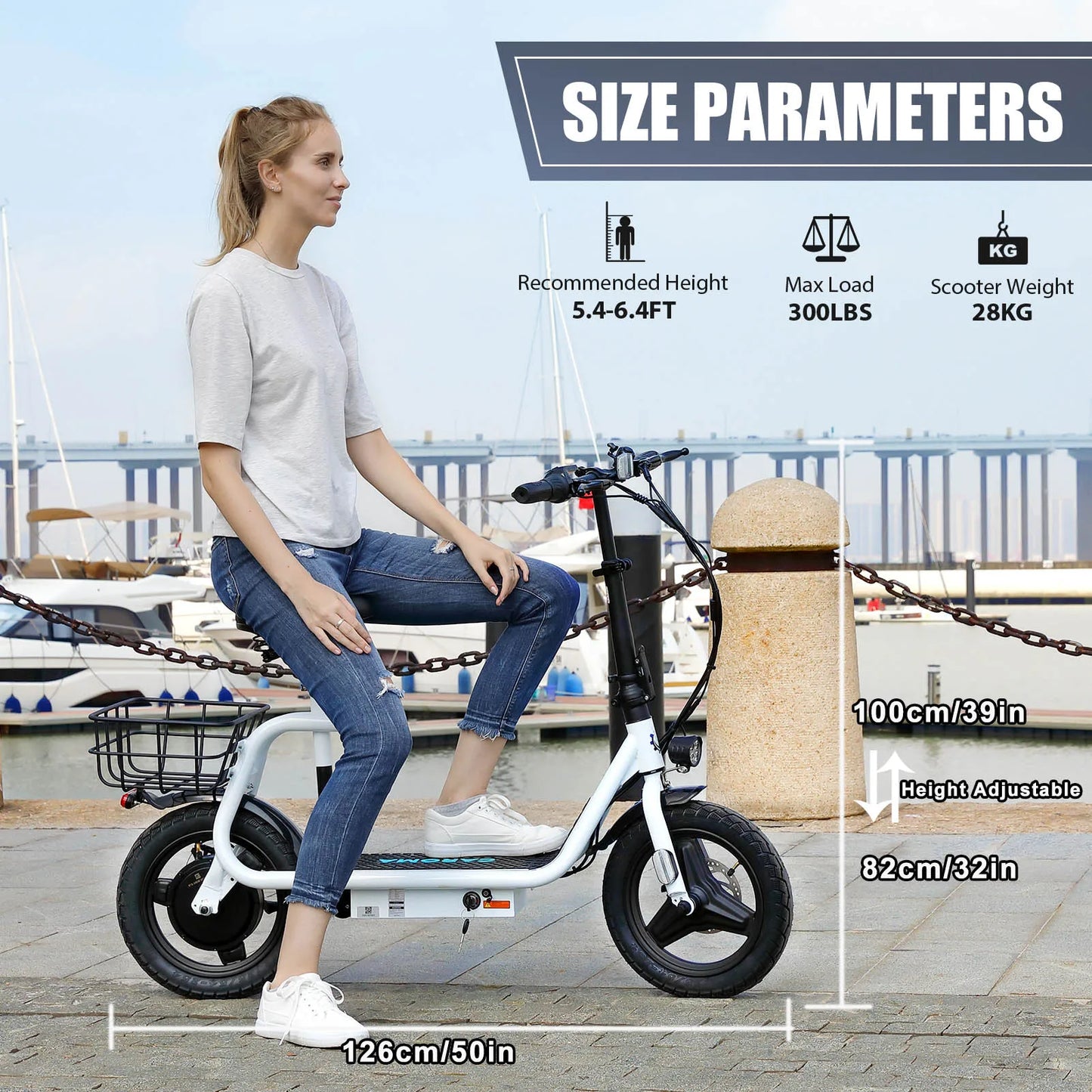 560W Electric Scooter with Seat for Adults 300 LBS