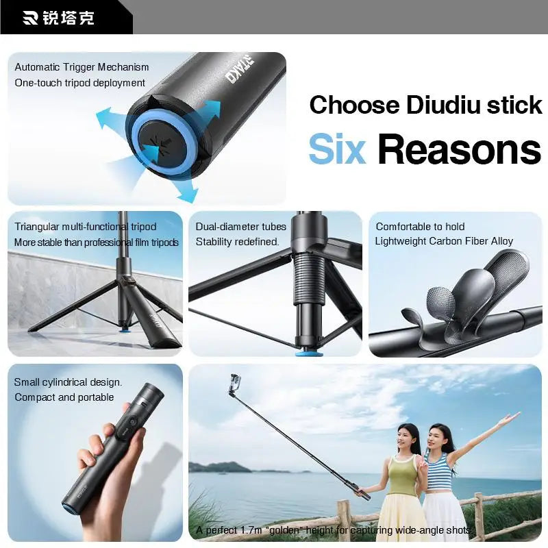 RTAKO 60"Portable Selfie Stick Tripod with Remotee.