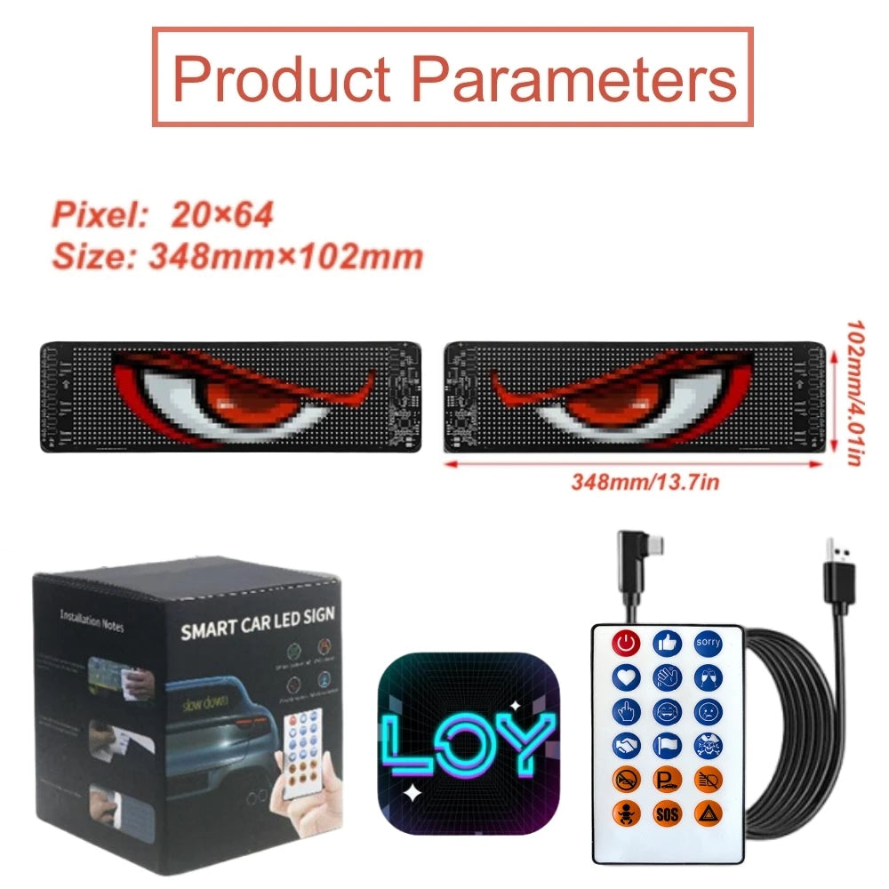 2PCS Devil Eyes Light For Car and truck Window Flexible LED Display