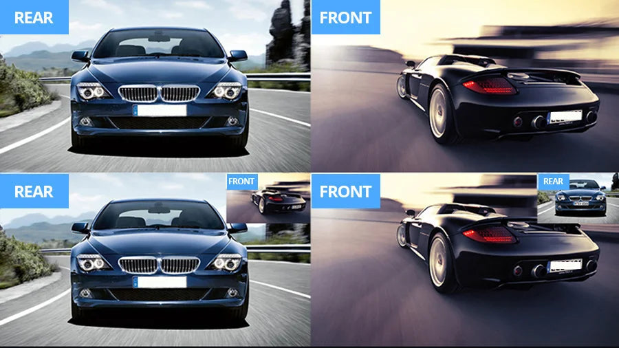 Dash Cam 4.3 Inches, Dual Lens Front and Rear Camera