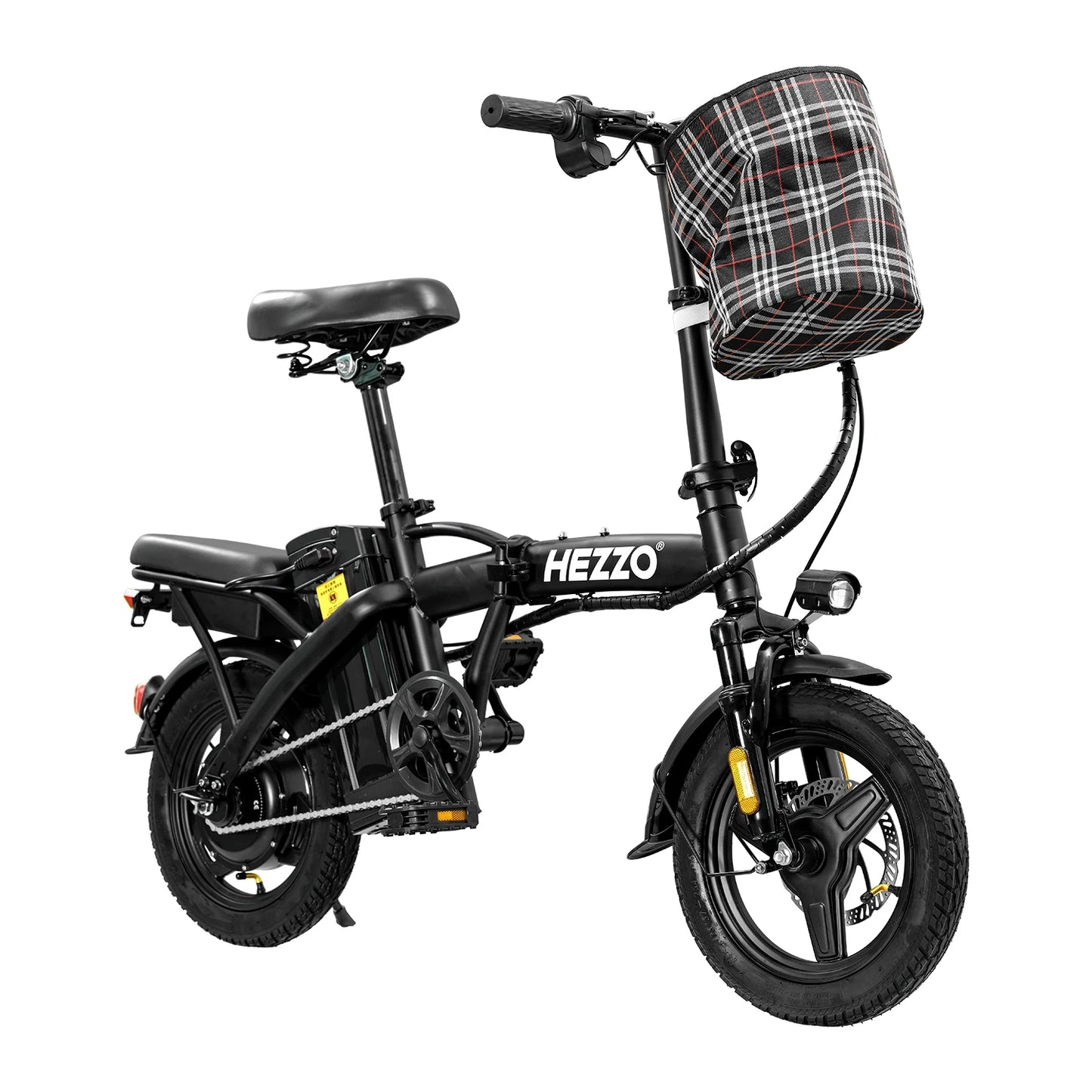 Foldable Electric Bike w/ Seat &Basket 48V 350W Motor 22Miles Range
