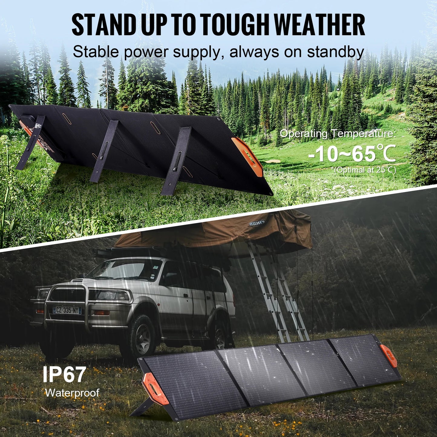 Portable Monocrystalline Solar Panel Foldable and Waterproof.