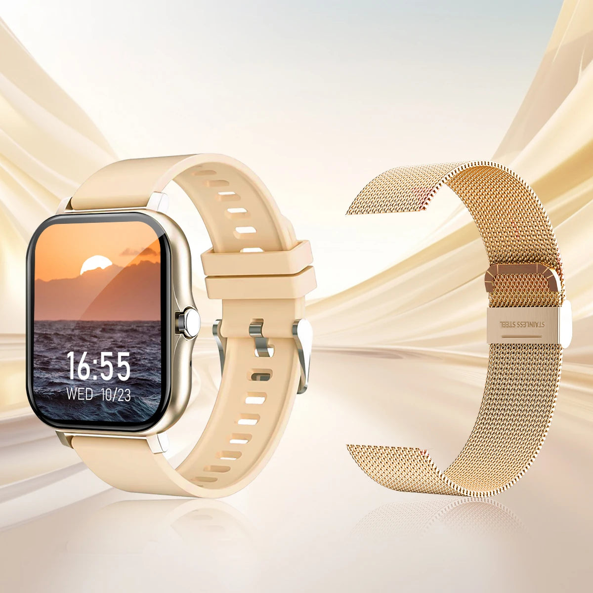 Smart watch wireless calling/dial, fitness monitoring for iPhone/Andriod