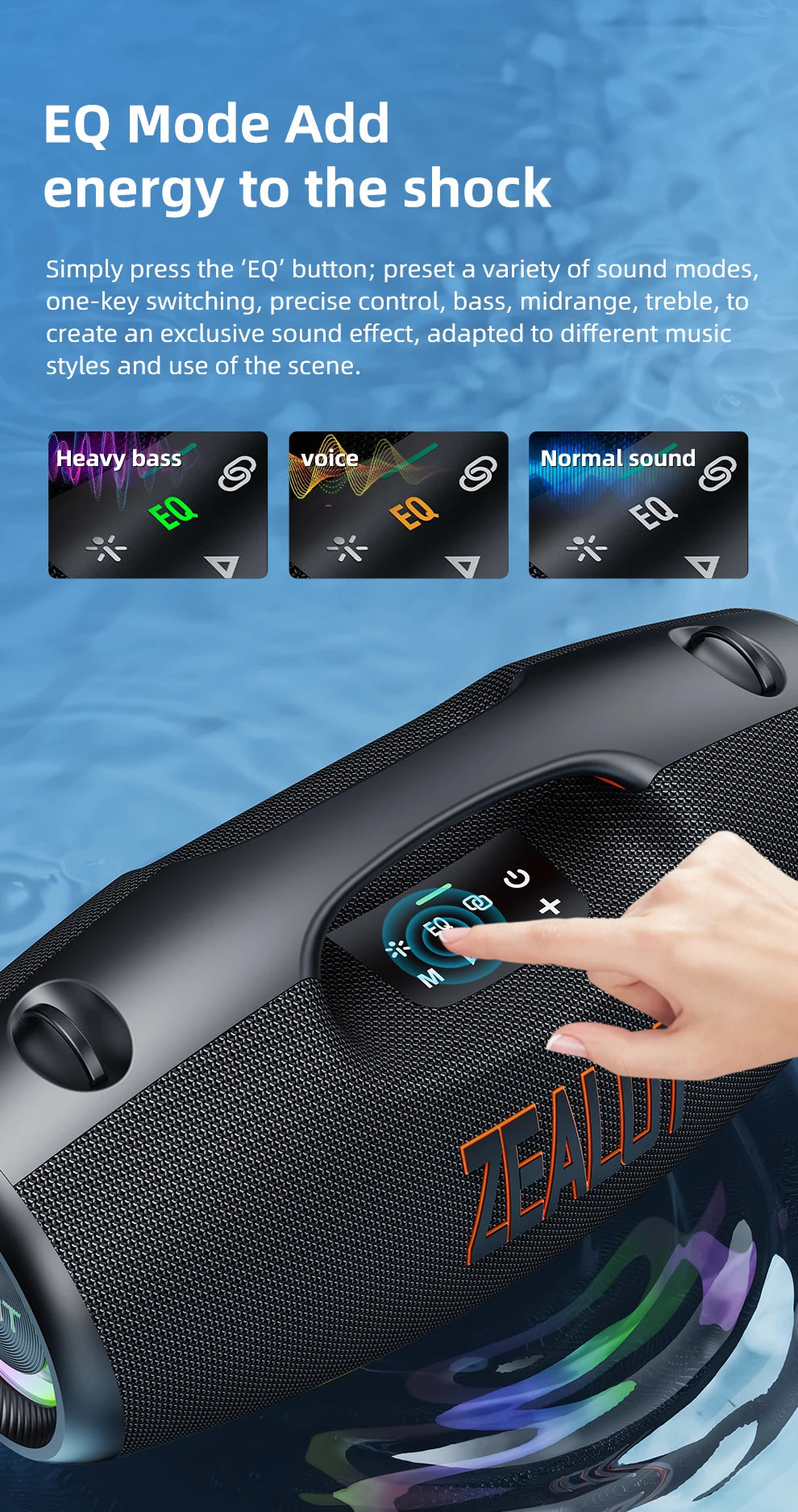 250W Portable Bluetooth Speaker, Waterproof