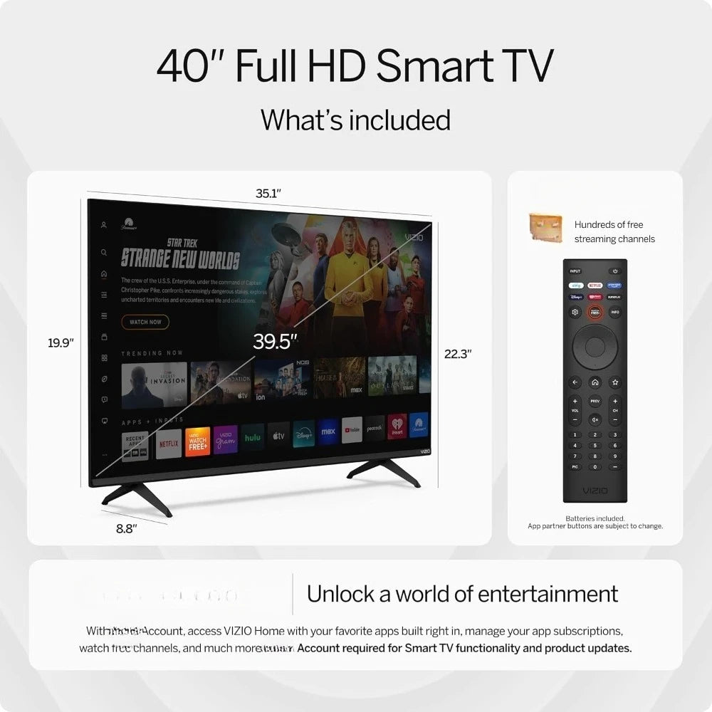 40-inch Full HD 1080p Smart TV with, Alexa and Google Cast Built-in