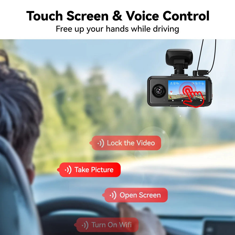4K Dash Cam Built-in 5.8Ghz WiFi GPS Car DVR Upgrade Night Vision