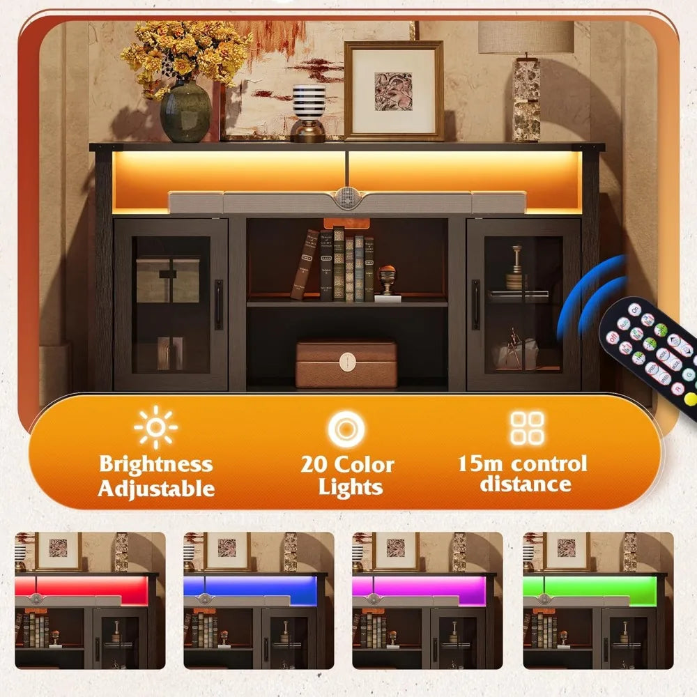 TV Stand for 65 Inch TV,  with LED Lights