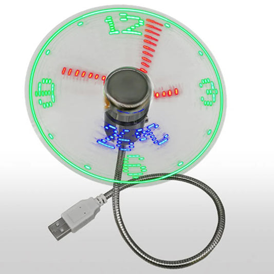 Portable Clock Fan RGB LED Night light