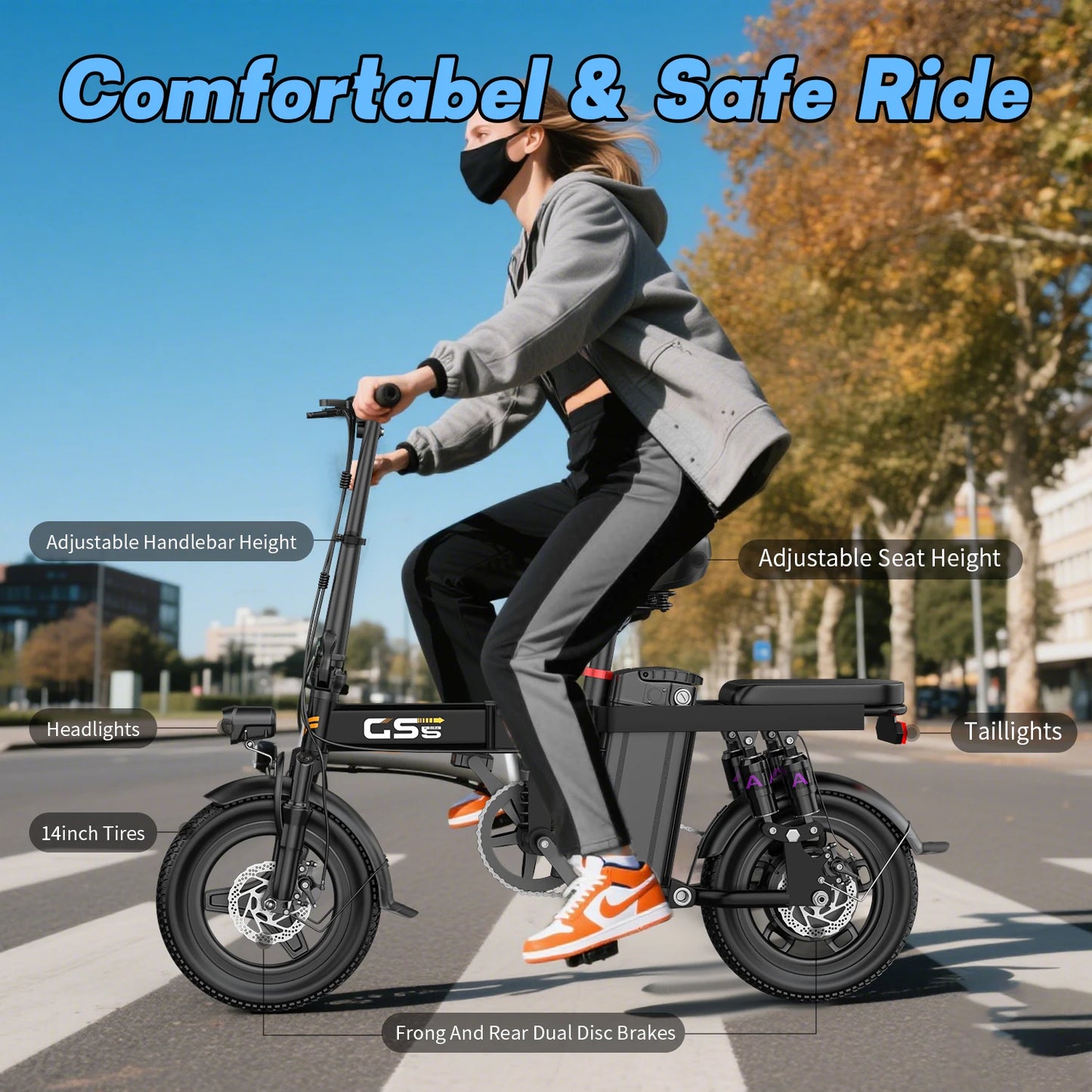 Electric Bike for Adults Teen-Folding Electric Bicycle 750W