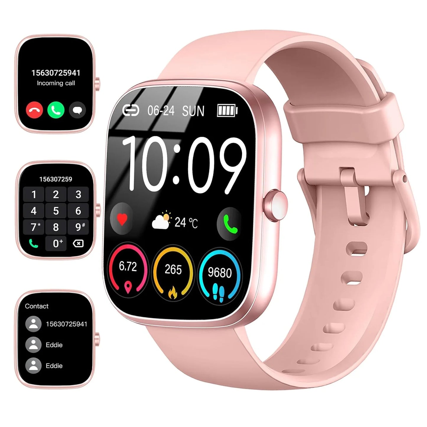 Smart Watch, 1.91" Waterproof Fitness Tracker, 110+ Sport Modes,