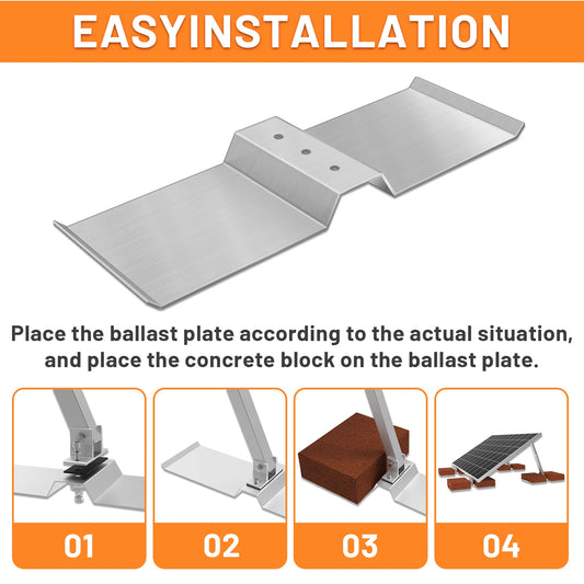 4 Pcs Aluminum Solar Panel Mounting Bracket Shim Block