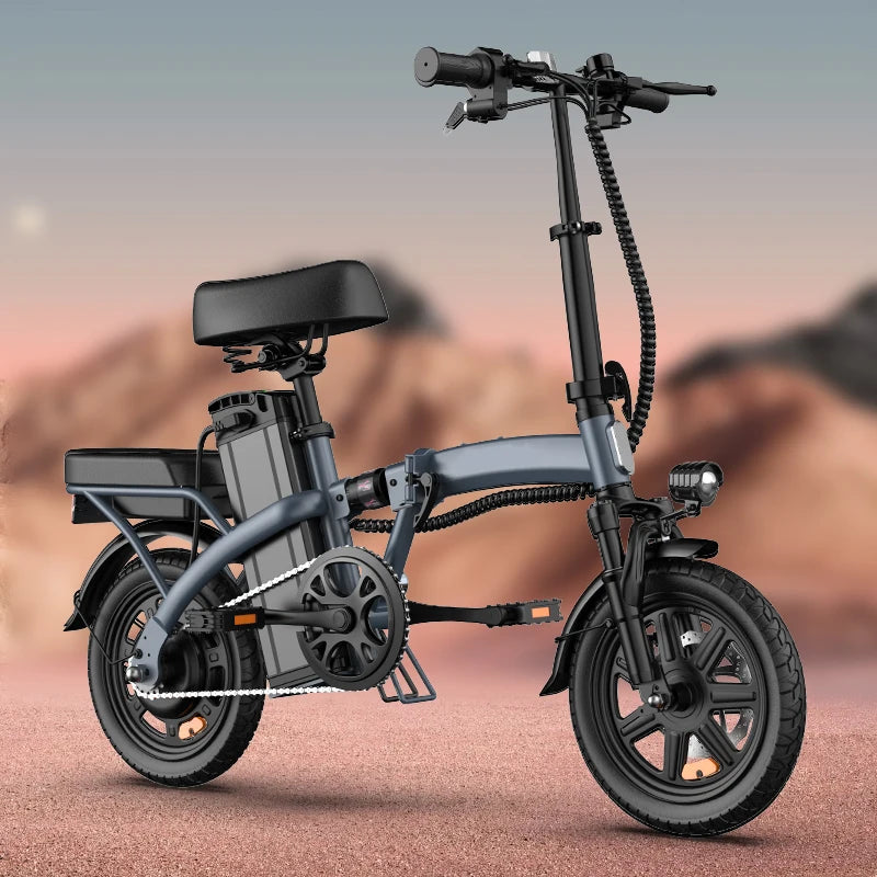 14 Inch Folding E-Bike 500W Power Removable & Fast Charge 40 Miles , Hydraulic Front Suspension .