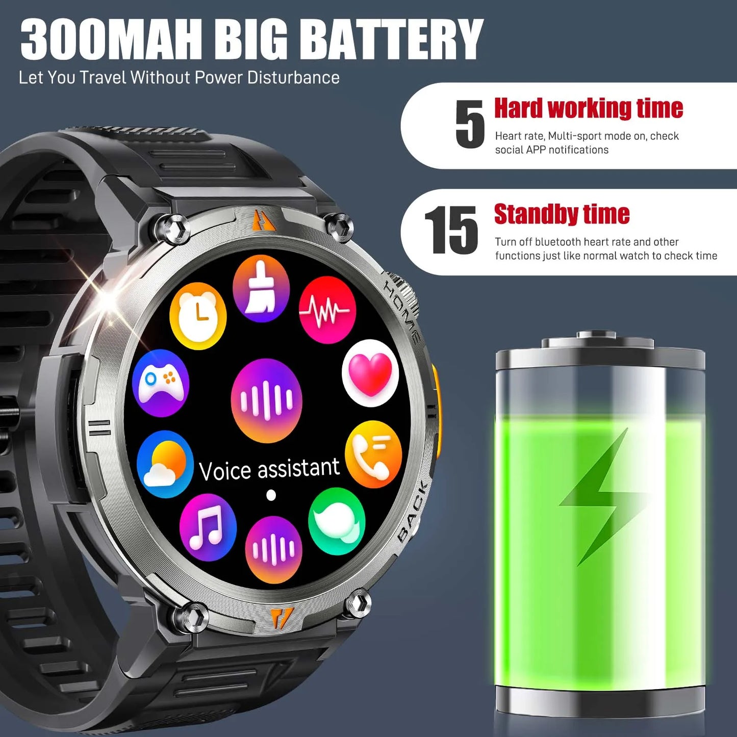 EIGIIS 2024 New KE3 Bluetooth Call Smart Watch For IOS Android