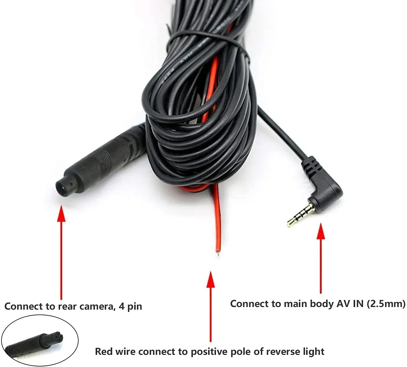 33Feet 10m 50feet 15m Backup Camera Extension Cord