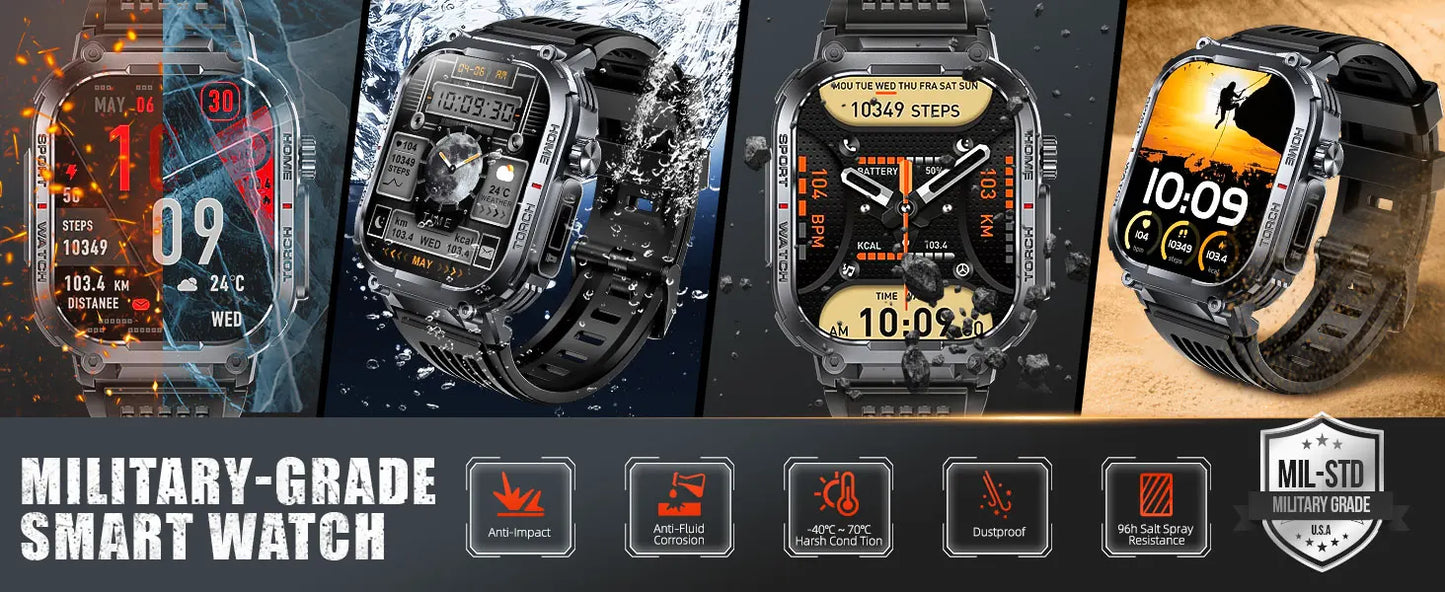 Smart Watch, Waterproof  With Compass And LED Flashlight
