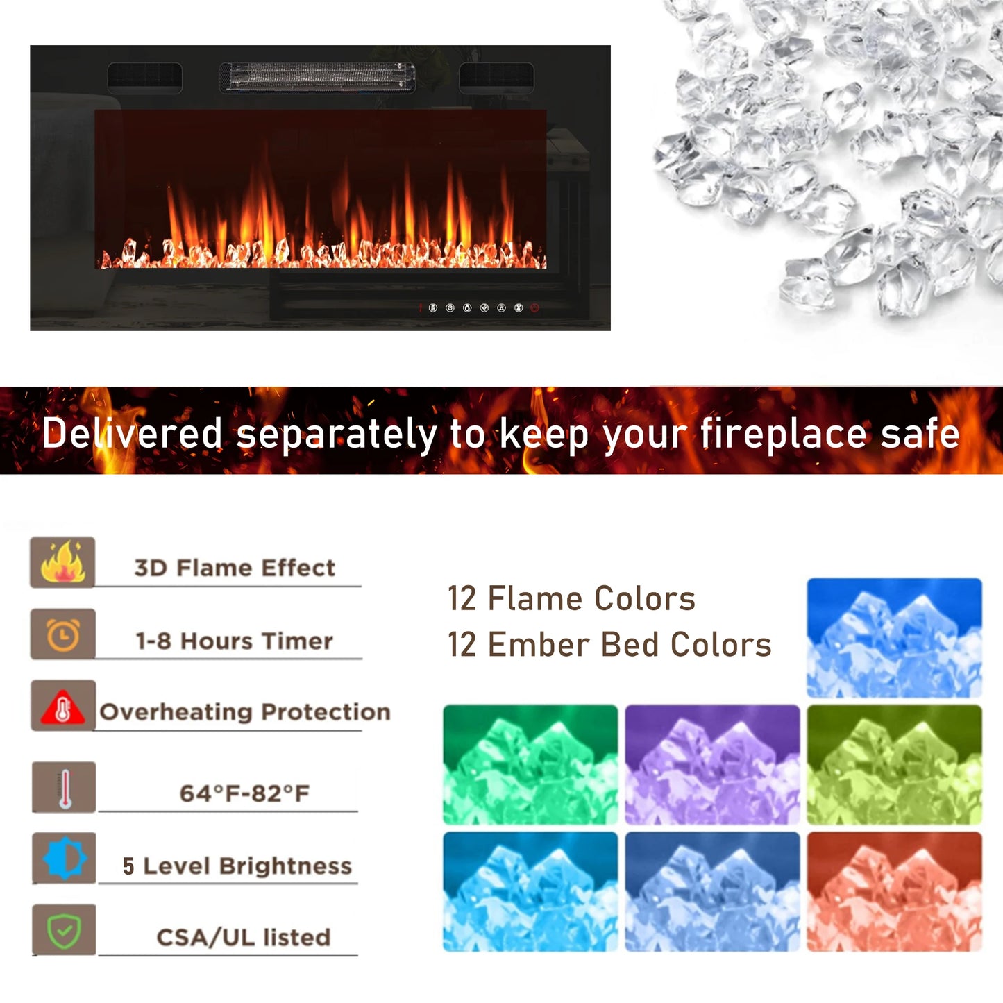 70'' Farmhouse Fireplace TV Stand with Barn Door