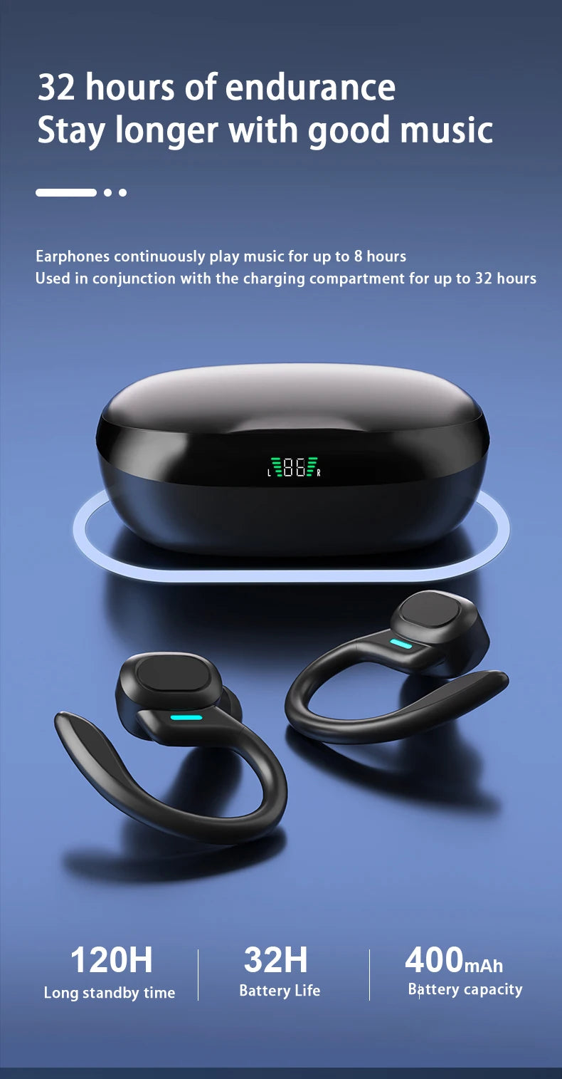 Wireless Earphones Sport Ear Hook, Waterproof