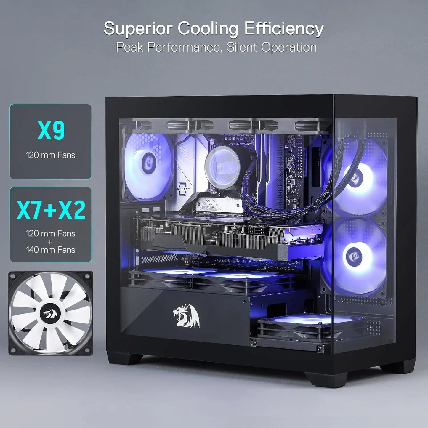 Gaming Back-Mounted PC Case
