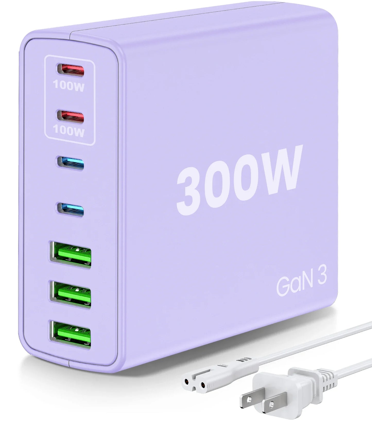USB C Fast Charger 300 Watt: 7 Port USB Charging Station Hub Brick