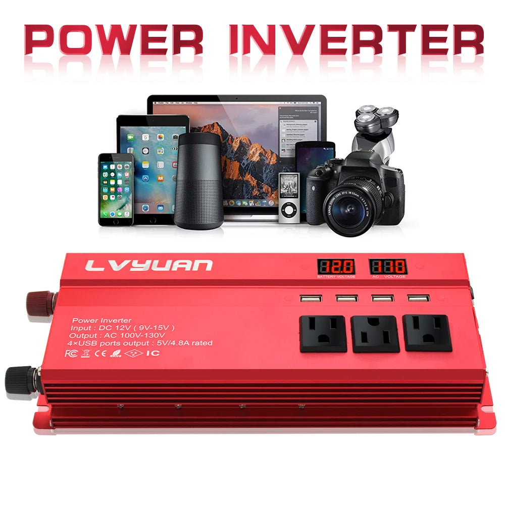 12V To 220V 5000W 6000W Power Inverte for Phone Laptops Car