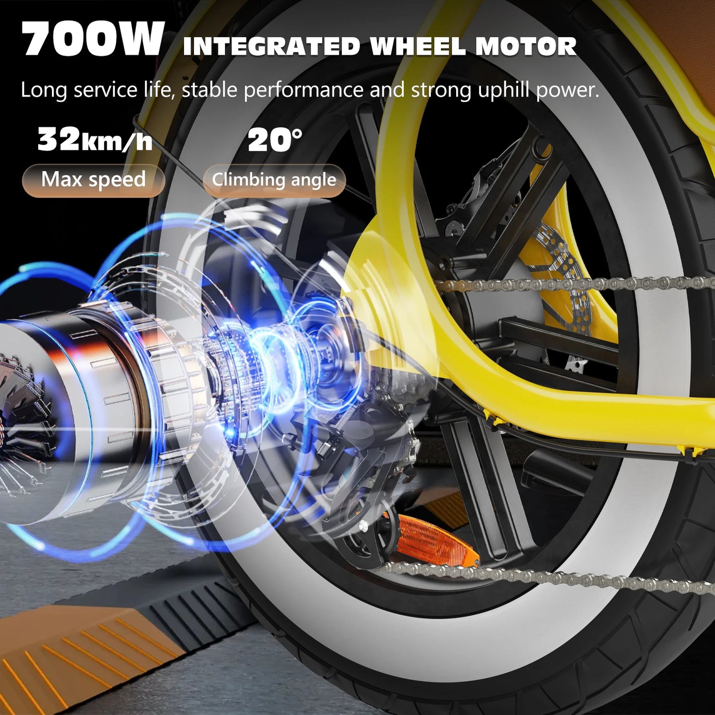 E-bike 700W Motor 48V17AH Lithium Battery Off-road Fat Tire .